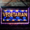 ADVPRO Vegetarian Food Dual Color LED Neon Sign st6-i0092 - Blue & Yellow
