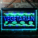 ADVPRO Vegetarian Food Dual Color LED Neon Sign st6-i0092 - Green & Blue