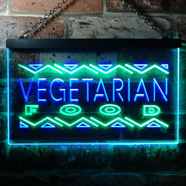 ADVPRO Vegetarian Food Dual Color LED Neon Sign st6-i0092 - Green & Blue