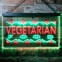 ADVPRO Vegetarian Food Dual Color LED Neon Sign st6-i0092 - Green & Red