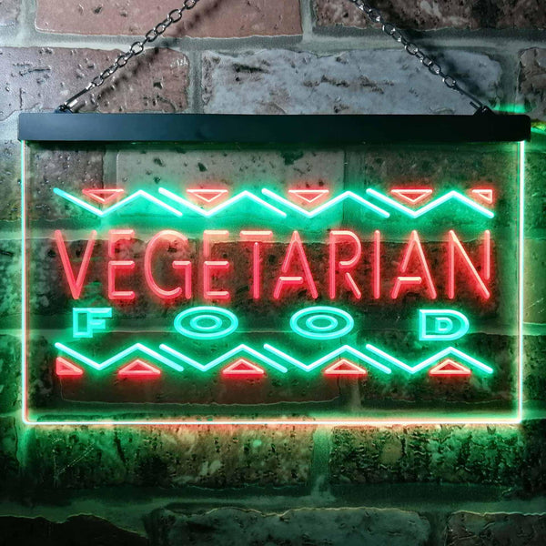 ADVPRO Vegetarian Food Dual Color LED Neon Sign st6-i0092 - Green & Red