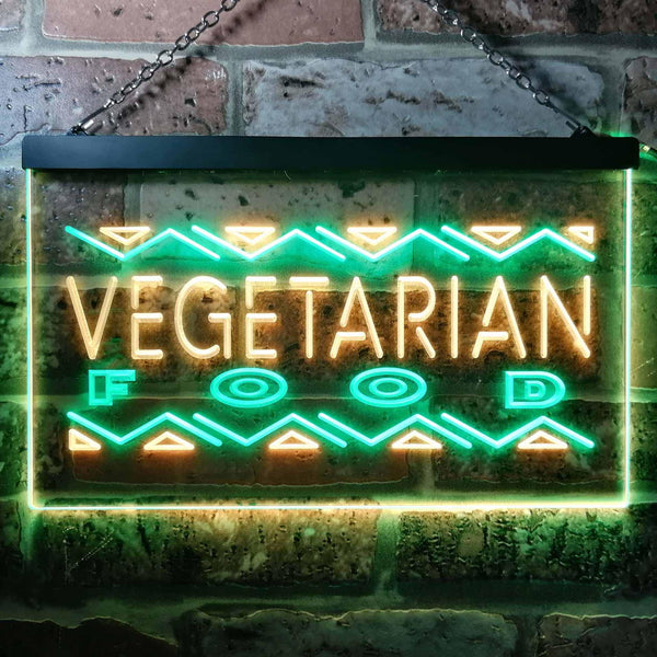 ADVPRO Vegetarian Food Dual Color LED Neon Sign st6-i0092 - Green & Yellow