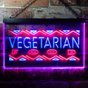 ADVPRO Vegetarian Food Dual Color LED Neon Sign st6-i0092 - Red & Blue