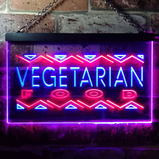 ADVPRO Vegetarian Food Dual Color LED Neon Sign st6-i0092 - Red & Blue