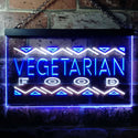 ADVPRO Vegetarian Food Dual Color LED Neon Sign st6-i0092 - White & Blue
