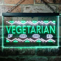 ADVPRO Vegetarian Food Dual Color LED Neon Sign st6-i0092 - White & Green