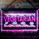 ADVPRO Vegetarian Food Dual Color LED Neon Sign st6-i0092 - White & Purple