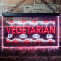 ADVPRO Vegetarian Food Dual Color LED Neon Sign st6-i0092 - White & Red