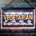 ADVPRO Vegetarian Food Dual Color LED Neon Sign st6-i0092 - White & Yellow