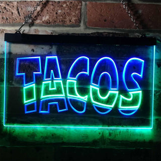 ADVPRO Mexican Tacos Restaurant Bar Dual Color LED Neon Sign st6-i0093 - Green & Blue