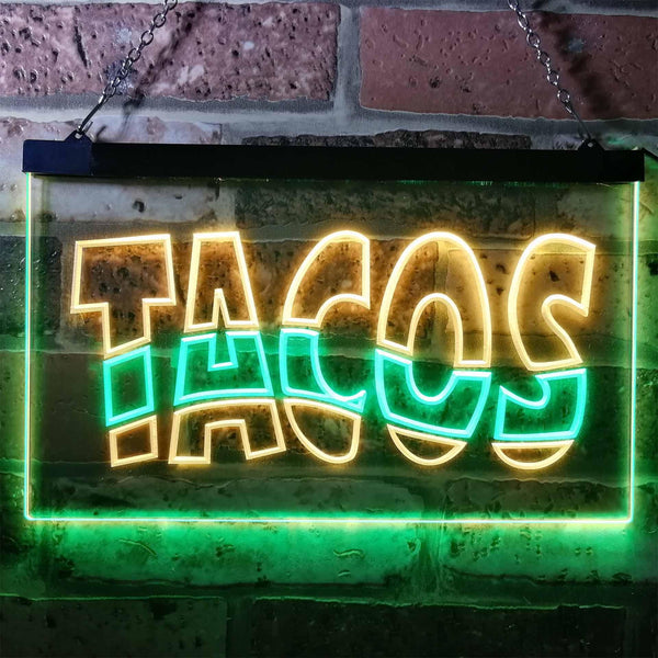 ADVPRO Mexican Tacos Restaurant Bar Dual Color LED Neon Sign st6-i0093 - Green & Yellow