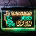 ADVPRO Open Mexican Food Cactus Bar Dual Color LED Neon Sign st6-i0101 - Green & Yellow