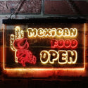 ADVPRO Open Mexican Food Cactus Bar Dual Color LED Neon Sign st6-i0101 - Red & Yellow