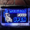 ADVPRO Open Mexican Food Cactus Bar Dual Color LED Neon Sign st6-i0101 - White & Blue