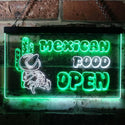 ADVPRO Open Mexican Food Cactus Bar Dual Color LED Neon Sign st6-i0101 - White & Green