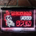 ADVPRO Open Mexican Food Cactus Bar Dual Color LED Neon Sign st6-i0101 - White & Red