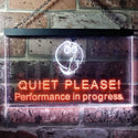 ADVPRO Recording Quiet Please Performance in Progress Dual Color LED Neon Sign st6-i0106 - White & Orange