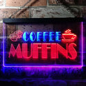 ADVPRO Muffins Coffee Dual Color LED Neon Sign st6-i0111 - Blue & Red