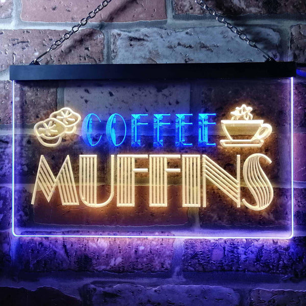 ADVPRO Muffins Coffee Dual Color LED Neon Sign st6-i0111 - Blue & Yellow