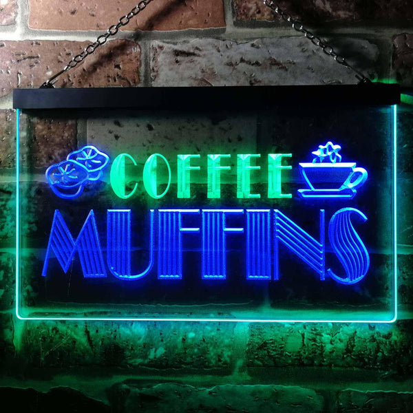 ADVPRO Muffins Coffee Dual Color LED Neon Sign st6-i0111 - Green & Blue