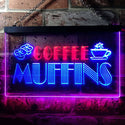 ADVPRO Muffins Coffee Dual Color LED Neon Sign st6-i0111 - Red & Blue