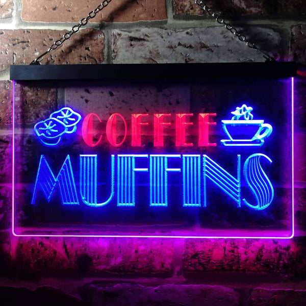 ADVPRO Muffins Coffee Dual Color LED Neon Sign st6-i0111 - Red & Blue