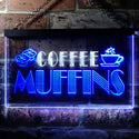 ADVPRO Muffins Coffee Dual Color LED Neon Sign st6-i0111 - White & Blue