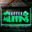 ADVPRO Muffins Coffee Dual Color LED Neon Sign st6-i0111 - White & Green