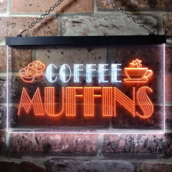 ADVPRO Muffins Coffee Dual Color LED Neon Sign st6-i0111 - White & Orange