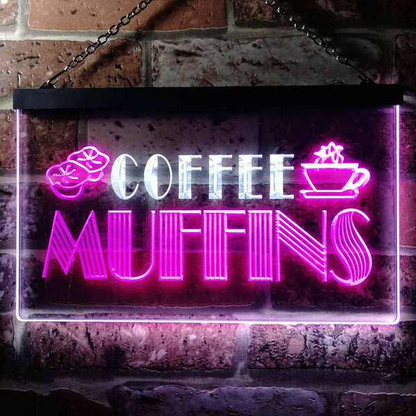 ADVPRO Muffins Coffee Dual Color LED Neon Sign st6-i0111 - White & Purple