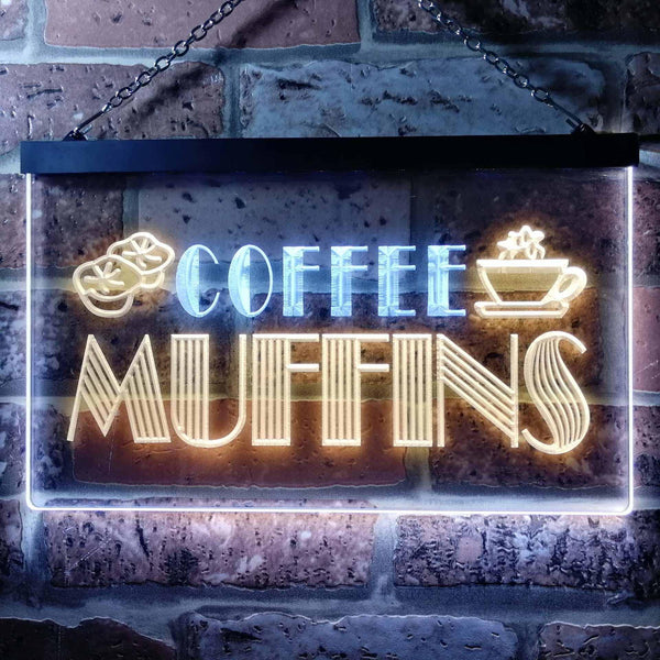 ADVPRO Muffins Coffee Dual Color LED Neon Sign st6-i0111 - White & Yellow