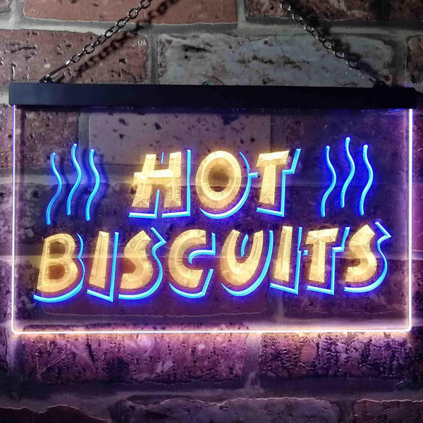 ADVPRO Hot Biscuits Dual Color LED Neon Sign st6-i0117 - Blue & Yellow