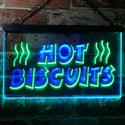 ADVPRO Hot Biscuits Dual Color LED Neon Sign st6-i0117 - Green & Blue