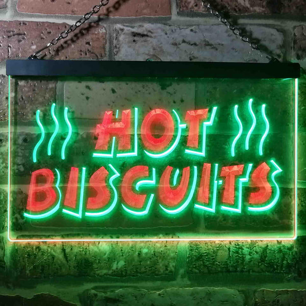 ADVPRO Hot Biscuits Dual Color LED Neon Sign st6-i0117 - Green & Red