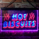 ADVPRO Hot Biscuits Dual Color LED Neon Sign st6-i0117 - Red & Blue