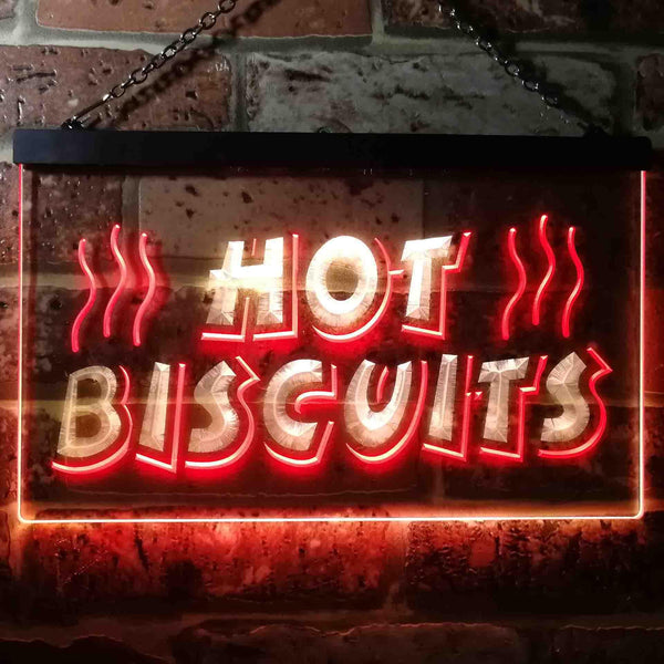 ADVPRO Hot Biscuits Dual Color LED Neon Sign st6-i0117 - Red & Yellow