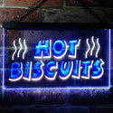 ADVPRO Hot Biscuits Dual Color LED Neon Sign st6-i0117 - White & Blue