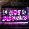 ADVPRO Hot Biscuits Dual Color LED Neon Sign st6-i0117 - White & Purple