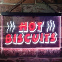 ADVPRO Hot Biscuits Dual Color LED Neon Sign st6-i0117 - White & Red