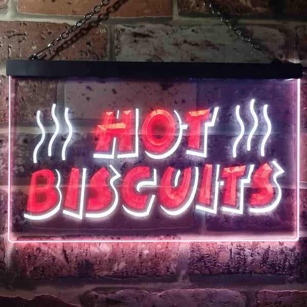 ADVPRO Hot Biscuits Dual Color LED Neon Sign st6-i0117 - White & Red