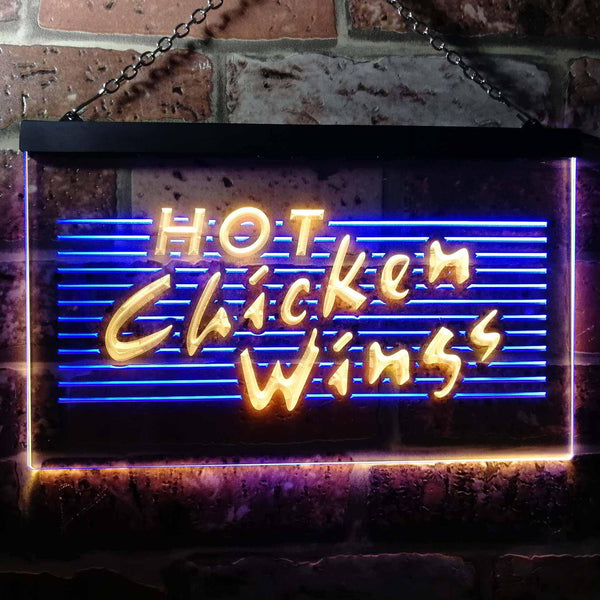 ADVPRO Hot Chicken Wings Dual Color LED Neon Sign st6-i0122 - Blue & Yellow