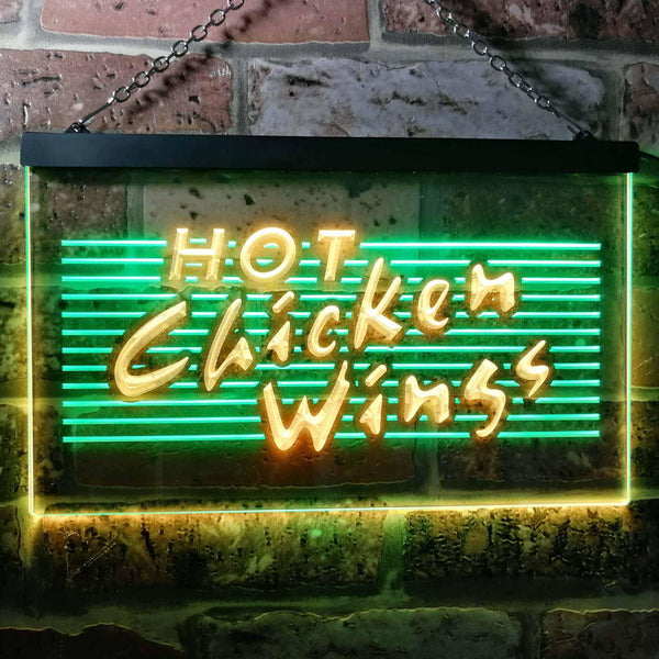 ADVPRO Hot Chicken Wings Dual Color LED Neon Sign st6-i0122 - Green & Yellow
