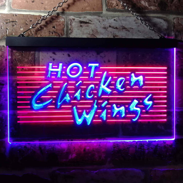 ADVPRO Hot Chicken Wings Dual Color LED Neon Sign st6-i0122 - Red & Blue