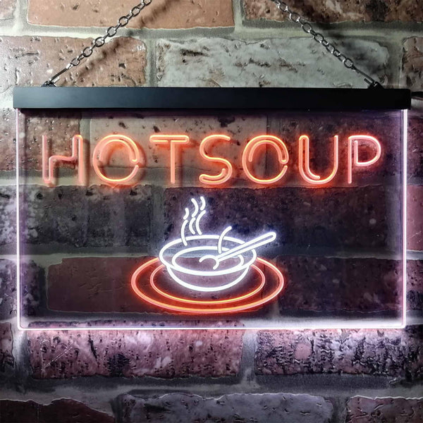 ADVPRO Hot Soup Dual Color LED Neon Sign st6-i0125 - White & Orange