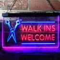 ADVPRO Barber Scissor Hair Cut Walk Ins Welcome Dual Color LED Neon Sign st6-i0128 - Blue & Red