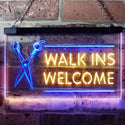 ADVPRO Barber Scissor Hair Cut Walk Ins Welcome Dual Color LED Neon Sign st6-i0128 - Blue & Yellow