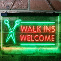 ADVPRO Barber Scissor Hair Cut Walk Ins Welcome Dual Color LED Neon Sign st6-i0128 - Green & Red
