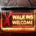 ADVPRO Barber Scissor Hair Cut Walk Ins Welcome Dual Color LED Neon Sign st6-i0128 - Red & Yellow