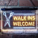 ADVPRO Barber Scissor Hair Cut Walk Ins Welcome Dual Color LED Neon Sign st6-i0128 - White & Yellow