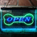ADVPRO Open Dog Bone Shop Display Dual Color LED Neon Sign st6-i0130 - Green & Blue